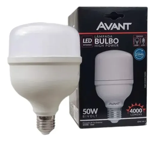 Lâmpada Led Bulbo 50w Avant 6500k, Luz Branca Frio