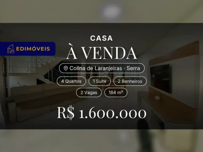 Colina de Laranjeiras| Casa 4 quartos, suíte com closet e varanda
