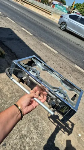Fogão de alta pressão inox - portátil com mangueira e registro