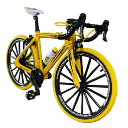 Bicicleta Bike Miniatura Speed Em Metal Escala 1:10 amarela/preta Toy King