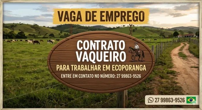 Vaga de emprego vaqueiro 