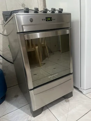 Fogão Brastemp 4 Bocas Inox com Timer Digital - Excelente Estado