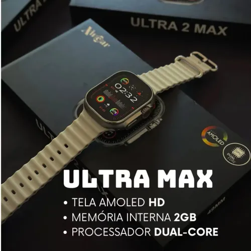Ultra 2 Max - Tela Amoled, Função 2 Gestos E Cpu Dual Core Relógio Inteligente