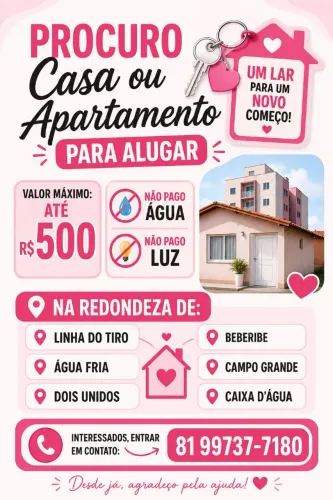 Estou à procura de casa ou apartamento