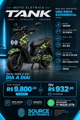 MOTO ELÉTRICA TANK AG11 0 KM 1000W 
