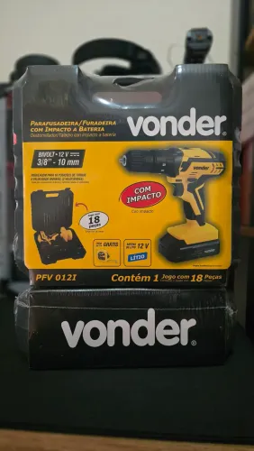 Parafusadeira e Furadeira Com Impacto Vonder 12V PFV012I - Com Bateria - Nova