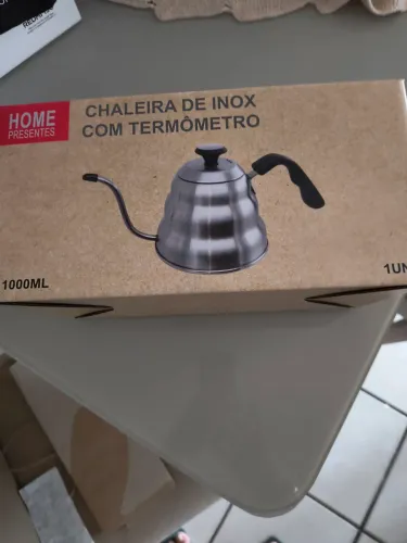 Chaleira de inox com termômetro 