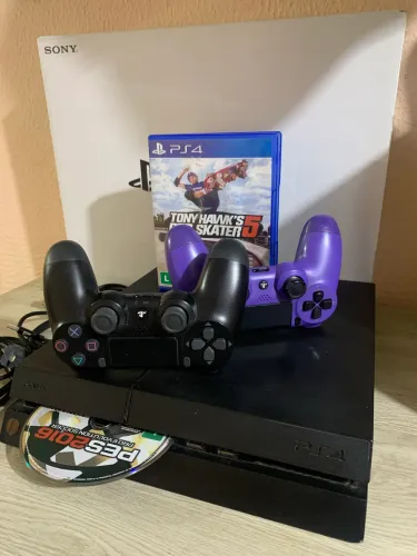 Ps4 Preto Fosco 500 Gb 2 Controles 2 Jogos