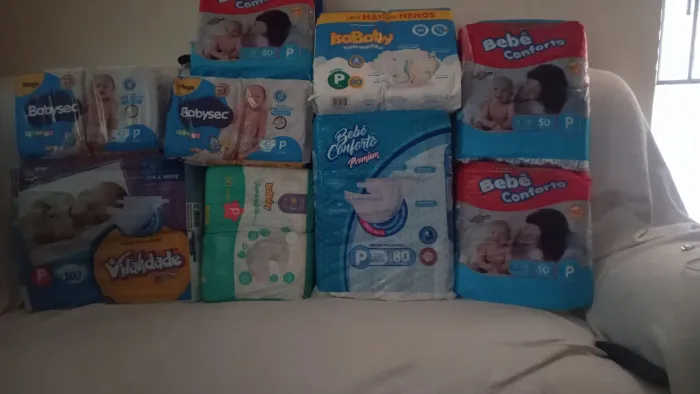 Fraldas descartáveis tamanho P