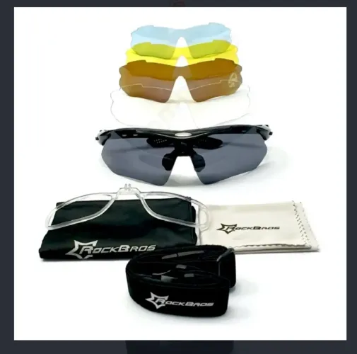 OCULOS ROCKBROS PARA CICLISTA KIT 5 LENTES POLARIZADA