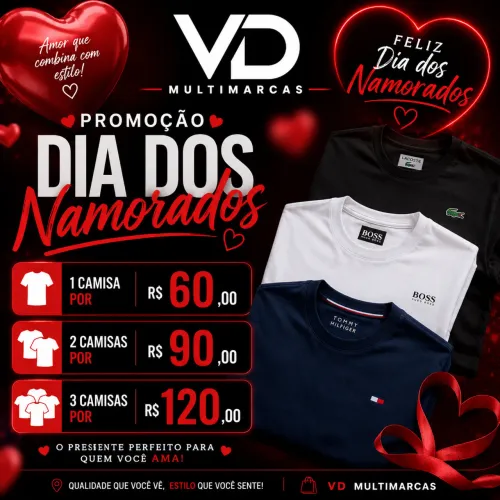 Promoção - 1 camisa por 60,00 2 por 90,00 3 por 120,00