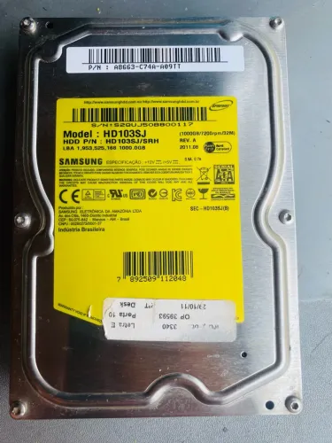 HD Interno Samsung 1TB Spinpoint F3 SATA - 7200 RPM 3.5" (Modelo HD103SJ)