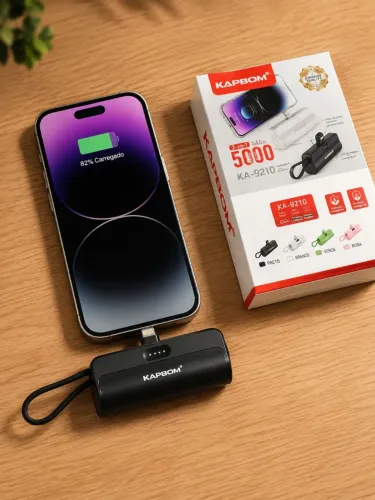 Powerbank mini 2em1 5000mha ,iPhone e Android.