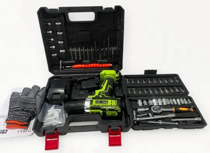 Kit Parafusadeira e maleta de soquetes 46 peças