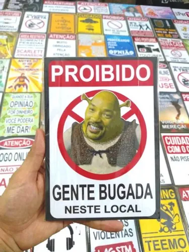Quadro "Proibido Gente Bugada Neste Local" - Mdf Memes Humor Placa Zoeira - NerdDog Store