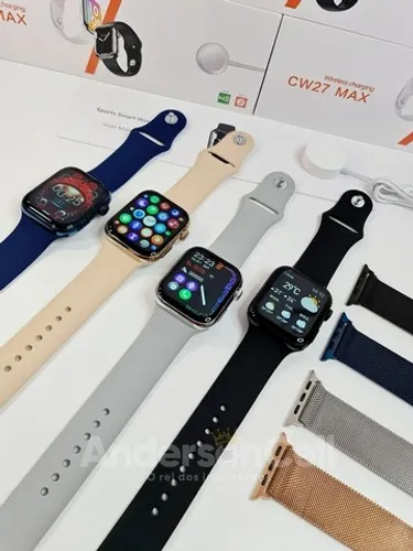 Smartwatch iwo cw27 max nfc tela 1.92 Série 7 45 mm aço inoxidável + Brinde