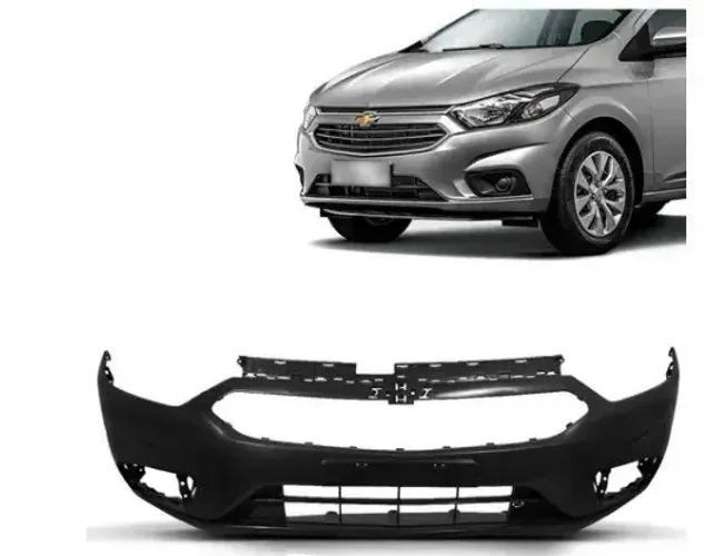 Parachoque Dianteiro Chevrolet Onix 2017 à 2019 - Preto Liso - R2A