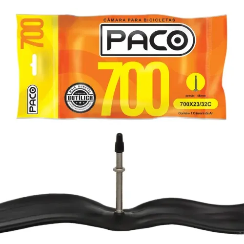 Câmara De Ar Bicicleta Speed 700 Paco para Pneu 25/28/32mm Válvula 48mm 9623