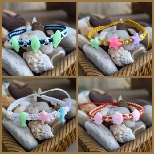 Pulseiras macrame animais marinhos 