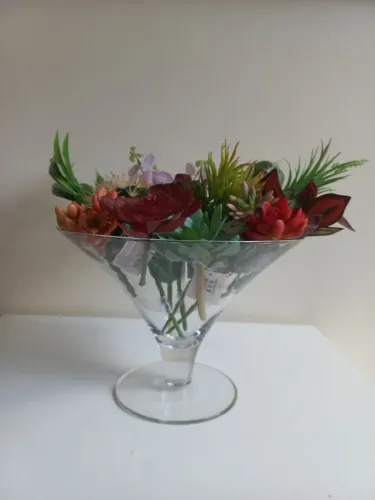 Taça de vidro transparente, Vaso decorativo, Bomboniere, Fruteira, Compoteira