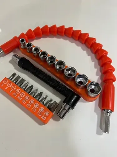 Kit furadeira prolongador 10 bits 9 adapatador novos