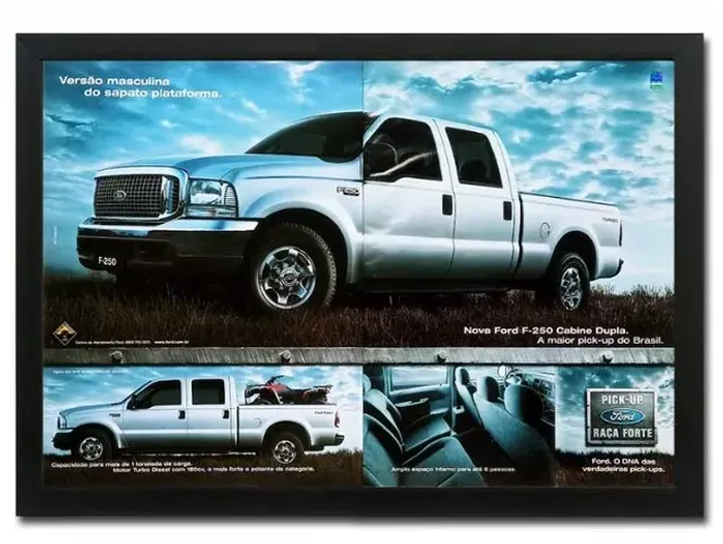 Ford F250 - Quadro decorativo com propaganda ou matéria original de revista