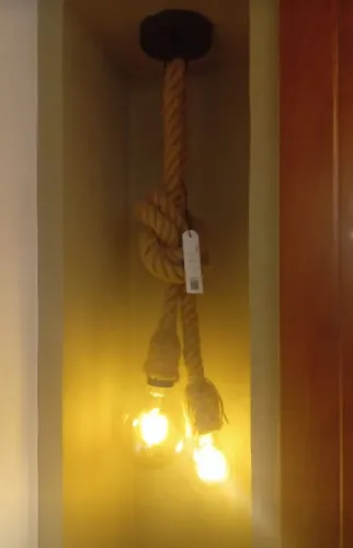 Luminária de corda rústica para sala de estar