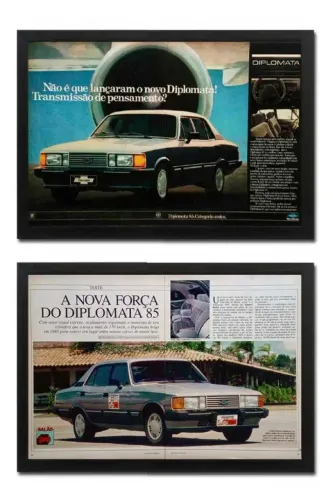 Opala Diplomata 1985 - Quadro decorativo com propaganda ou matéria de revista
