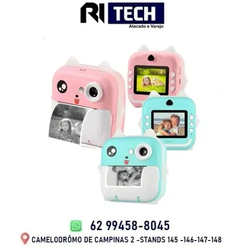 Câmera Digital Infantil Impressão Instantânea Print Mini Camera Criança
