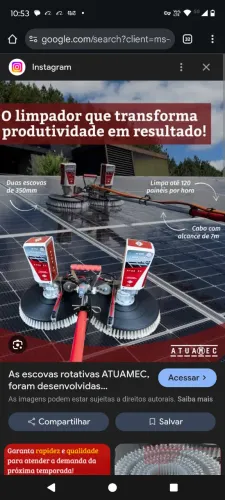 Escovas limpeza placa solar