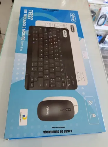 Kit Teclado E Mouse Sem Fio Wireless 3200dpi Óptico 2.4ghz KP-TE127 - Preto - Knup