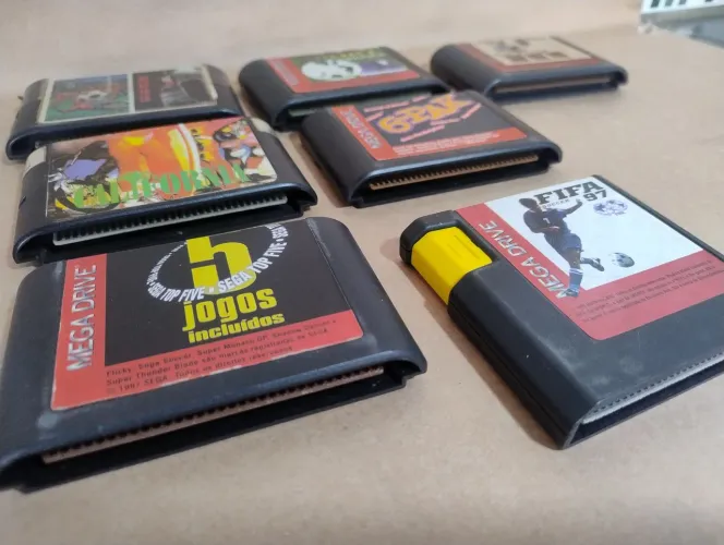 JOGOS MEGA DRIVE - 7 CARTUCHOS 10 JOGOS