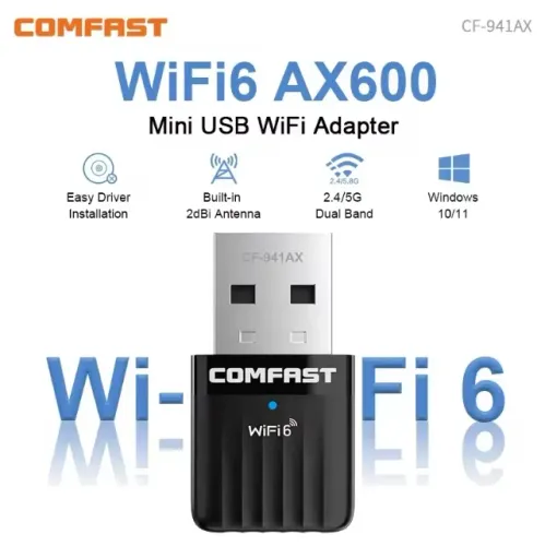 Adaptador WiFi 6 AX600 COMFAST CF-941AX - Dual Band USB
