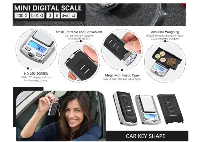 Balança De Precisão Mini Digital, Portátil Forma Chave 0.01g  Arduino Automação COD-AP191 