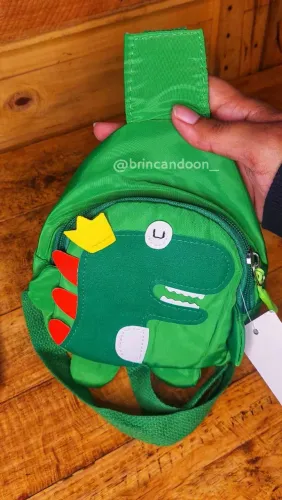 Bolsa transversal Infantil Dinossauro Verde