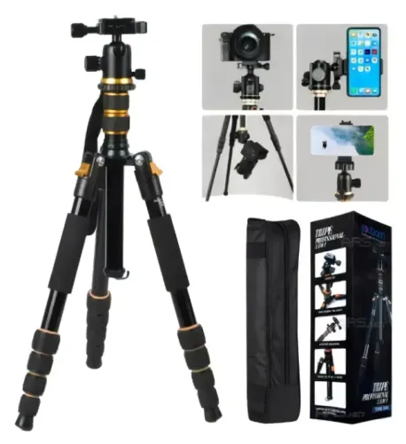 Tripé Profissional Hidráulico 2 Em 1 Monopé 10kg Exbom Tripo-X600 1.6m 