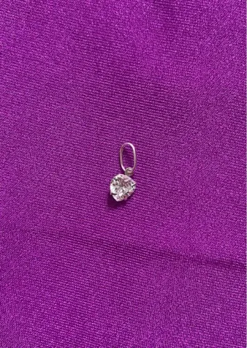 Pingente de prata cravejado coração (Novo) 