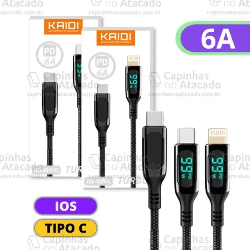 Cabo de Dados Turbo PD 6A em Malha - 1 Metro KD-100 - Kaidi