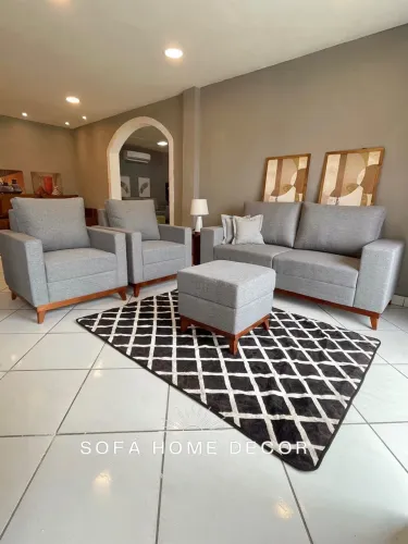 Sofá 3 e 1 lugares + Puff em Promoção