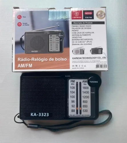Rádio Relógio e Bolso AM/FM 
