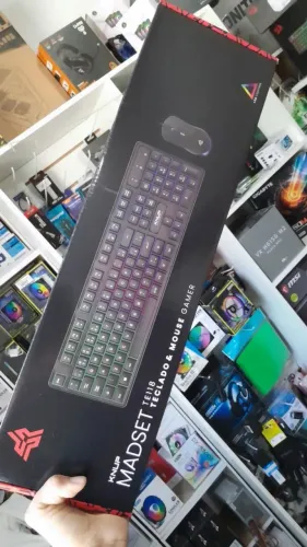 Kit Teclado e Mouse Gamer Knup Madset LED
