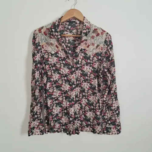 camisa feminina manga longa florida