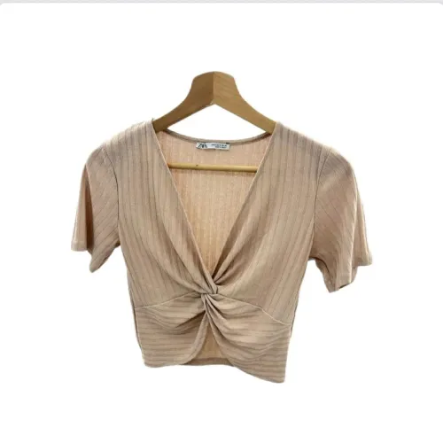 Croped canelado Zara - Tam: M