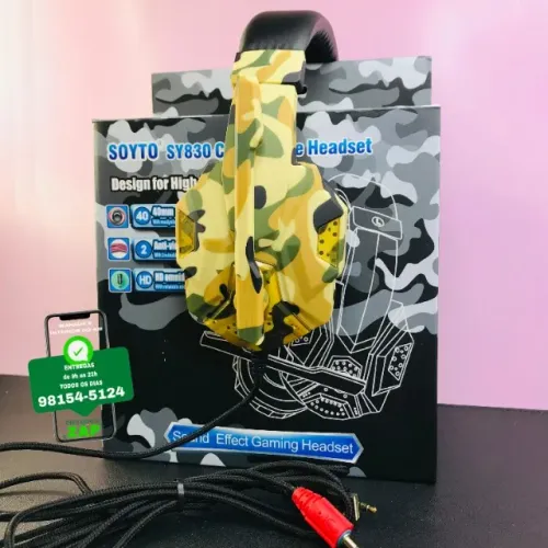 Fone Gamer Headset com Fio Rajado
