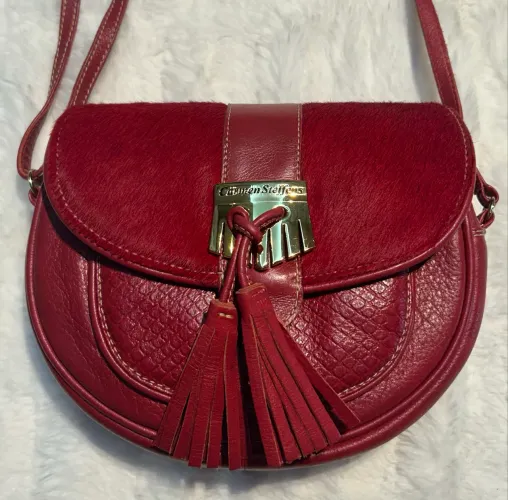 Bolsa Carmen Steffens Original em Couro - Vermelha com Tassel