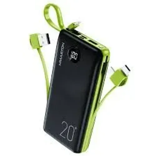 Carregador Portátil com Cabo Power Bank 20000mAh com Display Digital - Unidade 