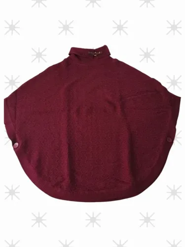 Poncho Tijolinho Lã Tam U