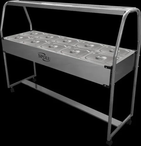 A. Buffet térmico 10 cubas inox completo 