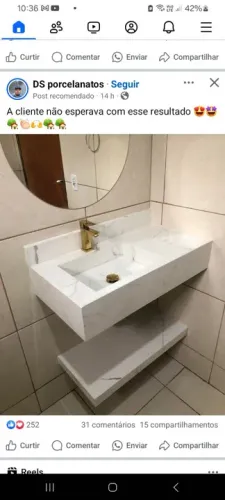 Pias pra banheiro tudo de porcelanato
