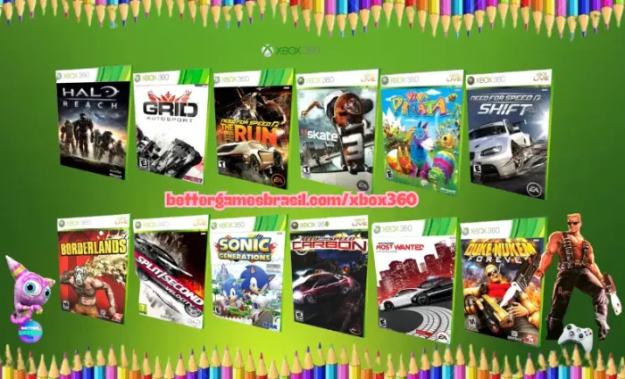 Borderlands @ Skate 3 Grid Xbox Sonic : Halo Reach Second NFS Viva Pinata Need Speed